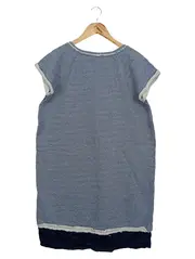 Vorschaubild 2 von Damen Freizeitkleid Gr. 40/L Blau Meliert Casual Midikleid Baumwolle