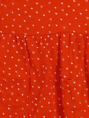 Vorschaubild 2 von Mädchen Freizeitkleid Gr. 86 Rot Herzmuster Baumwolle