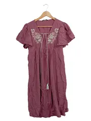 Vorschaubild 1 von Sommerkleid Damen Gr. 42 Rosa Bohemian bestickt Midikleid