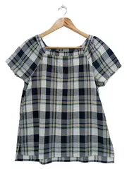 Vorschaubild 1 von Damen T-Shirt Gr. 36/S Kariert Mehrfarbig Kurzarm