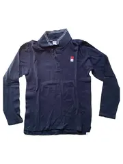 Vorschaubild 1 von Kinder Poloshirt Langarm Blau Gr. 164 Casual Baumwolle