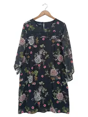 Vorschaubild 1 von Taifun Damen Freizeitkleid Gr. 40 L Blumenmuster Mehrfarbig Casual