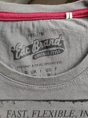 Vorschaubild 3 von EDC T-Shirt Herren Grau Gr. 44/XS Baumwolle Kurzarm Casual Grafik