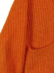 Vorschaubild 3 von Damen Strickjacke Rippstrick Orange Gr. S Freizeit Casual Langarm