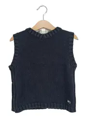 Vorschaubild 1 von Kinder Pullunder Gr. 116 Blau Baumwolle Strickweste Casual