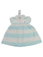 Vorschaubild 2 von Baby Set Kleid Höschen Blau Weiß Gestreift Gr. 74 9M Baumwolle