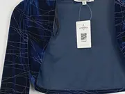 Vorschaubild 3 von Damen Bolero Jacke Samt Glitzer Blau Gr. 40/L Festlich Elegant