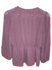 Vorschaubild 2 von Bluse Damen 38/M Lila Elegant Wickeloptik Strukturmuster