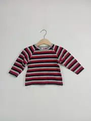 Vorschaubild 2 von Kinder Langarmshirt gestreift Mehrfarbig Gr. 74 Baumwolle