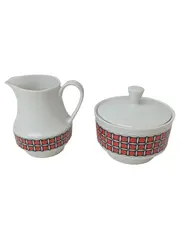 Vorschaubild 1 von Milch und Zucker Set Retro Weiß Geometrisch Keramik