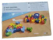 Vorschaubild 1 von TCM 2 Holz Steckpuzzle Zahlen 1-12 Buchstaben A-Z Lernspielzeug Kinder