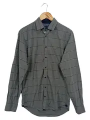 Vorschaubild 1 von Herren Freizeithemd Grau Gestreift Gr. 46/S Casual Langarm