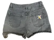 Vorschaubild 2 von Damen Jeans Shorts Gr. 38 Schwarz mit Stickerei & Fransen
