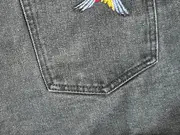 Vorschaubild 7 von Damen Jeans Shorts Gr. 38 Schwarz mit Stickerei & Fransen