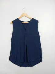 Vorschaubild 2 von Damen Top Gr. 40/L Blau Casual Ärmellos