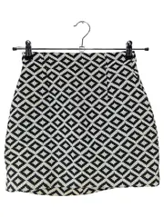Vorschaubild 1 von Damen Minirock 34/XS Schwarz Weiß Geometrisch Modern Freizeit