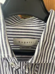 Vorschaubild 2 von Herren Business Hemd Langarm Gestreift Blau Gr. 39, 40 M Leinen