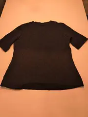 Vorschaubild 2 von Black Label Damen T-Shirt Gr. 42/XL Grau V-Ausschnitt Kurzarm