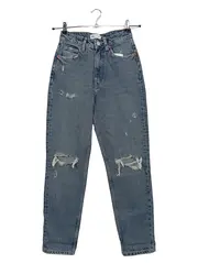Vorschaubild 1 von Distressed Mom Jeans Damen Blau Gr. 38/M Streetwear Cut-Outs