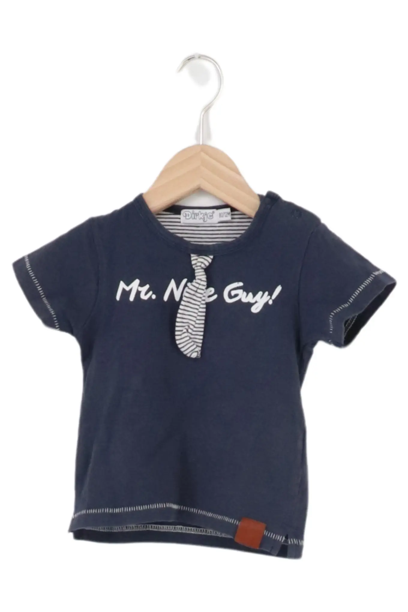 DIRKJE Kinder T-Shirt Gr. 80 Blau Mr. Nice Guy! mit Krawatten-Applikation