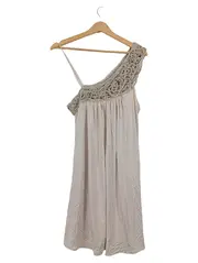 Vorschaubild 1 von Sommerkleid Damen Gr. 36 Beige Feminin mit Häkeldetails