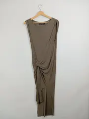 Vorschaubild 2 von Damen Freizeitkleid Gr. 34 XS Braun Modern Maxikleid