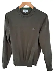 Vorschaubild 1 von Herren Pullover Gr. 44 XS Oliv Baumwolle Rundhals Classic Fit
