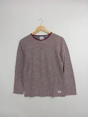 Vorschaubild 5 von EDC Herren Langarmshirt Gr. 46/S Rot Meliert Casual Basic