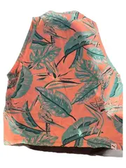 Vorschaubild 2 von Damen Crop Top Ärmellos Rosa Tropical Print Gr. S