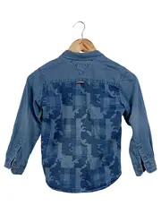 Vorschaubild 2 von Freizeithemd Kinder Gr. 140 Blau Kariert Camouflage Casual