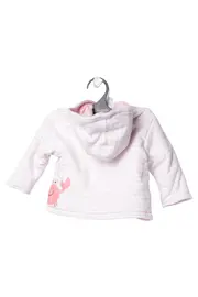 Vorschaubild 2 von Bornino Kinder Leichte Jacke Gr. 62 Rosa Gestreift mit Kapuze & Krebs Motiv