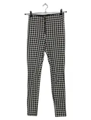 Vorschaubild 1 von Damen Leggings Kariert Schwarz Weiß Gr. S 36 Reißverschluss