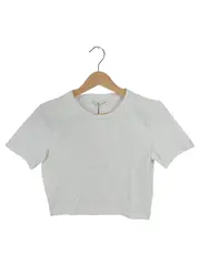 Vorschaubild 1 von Damen Crop T-Shirt Weiß Gr. S Basic Kurzarm NEU