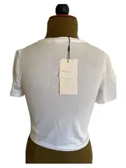 Vorschaubild 3 von Damen Crop T-Shirt Weiß Gr. S Basic Kurzarm NEU