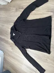 Vorschaubild 4 von Damen Langarmshirt Henley Polokragen Schwarz Lyocell Gr. XS