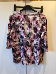 Vorschaubild 2 von Damen Bluse Shirt Blumenmuster Gr. 46 3/4-Arm Viskose Mehrfarbig