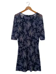 Vorschaubild 2 von Damen Freizeitkleid Gr. 34/XS Blau Paisley Bohemian Vintage