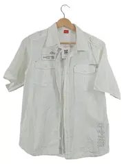 Vorschaubild 1 von Herren Kurzarmhemd Weiß Gr. XL Baumwolle Casual Freizeithemd