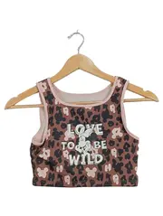 Vorschaubild 1 von Mädchen Crop Top Minnie Mouse Leopard Print Gr. 140 Braun Rosa