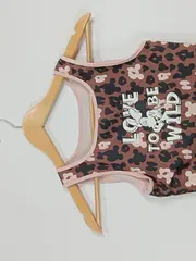 Vorschaubild 4 von Mädchen Crop Top Minnie Mouse Leopard Print Gr. 140 Braun Rosa