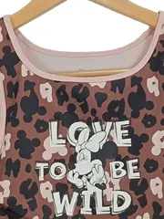 Vorschaubild 2 von Mädchen Crop Top Minnie Mouse Leopard Print Gr. 140 Braun Rosa
