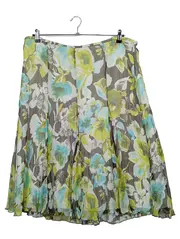 Vorschaubild 1 von Damen Faltenrock Gr. 48 Mehrfarbig Florales Muster Midirock