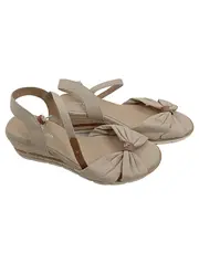 Vorschaubild 1 von Damen Keilsandaletten Wedges Gr. 42 Beige Schleife Sommer