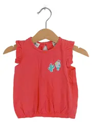 Vorschaubild 1 von Mädchen Top Shirt Gr. 80 Pink Rüschen Kaktus Vogel