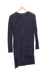 Vorschaubild 1 von knit Damen Freizeitkleid Gr. 38/M Grau Meliert Langarm Polyester