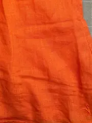 Vorschaubild 3 von Damen Bluse Leinen Orange Rüschen Ärmellos Gr. 40 Feminin Sommer