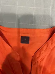 Vorschaubild 5 von Damen Bluse Leinen Orange Rüschen Ärmellos Gr. 40 Feminin Sommer