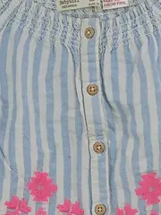 Vorschaubild 3 von BabyGirl Bluse Gr. 86 blau-weiß gestreift Blumenstickerei