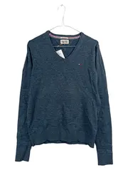 Vorschaubild 1 von Denim Pullover Herren Gr. S V-Ausschnitt Blau Meliert