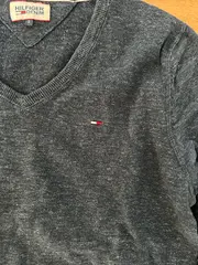 Vorschaubild 2 von Denim Pullover Herren Gr. S V-Ausschnitt Blau Meliert